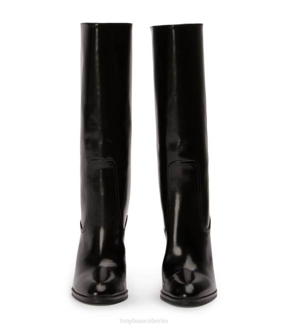 kniehohe Stiefel| de Tony Bianco Frauen Hadley-Kalbsstiefel Schwarz hochglänzend 4624394